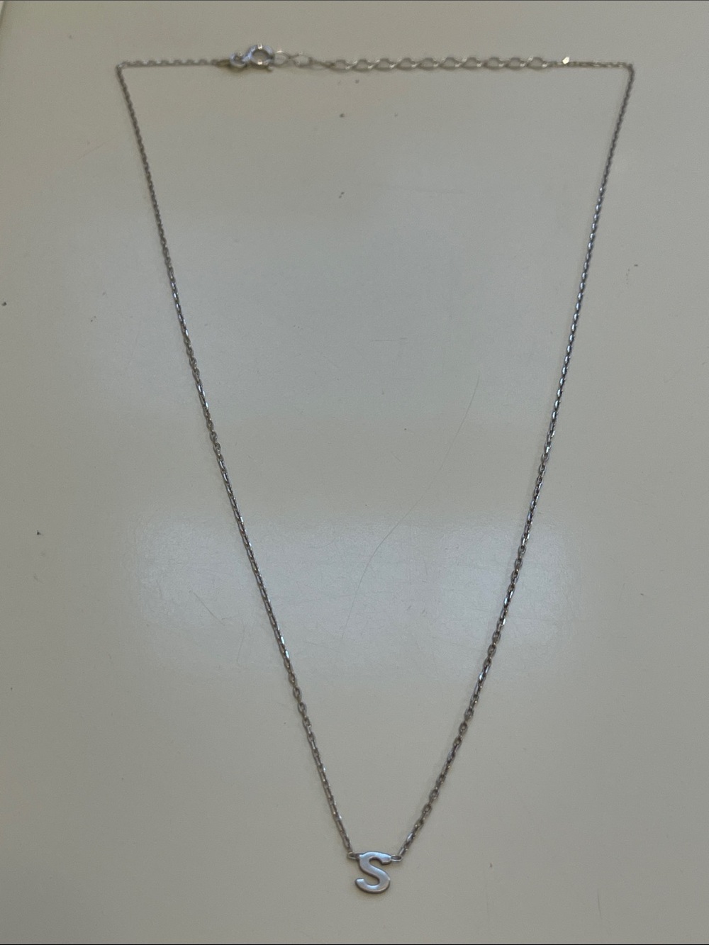 Handmade Sterling Silver 'S' Initial Necklace NWOT